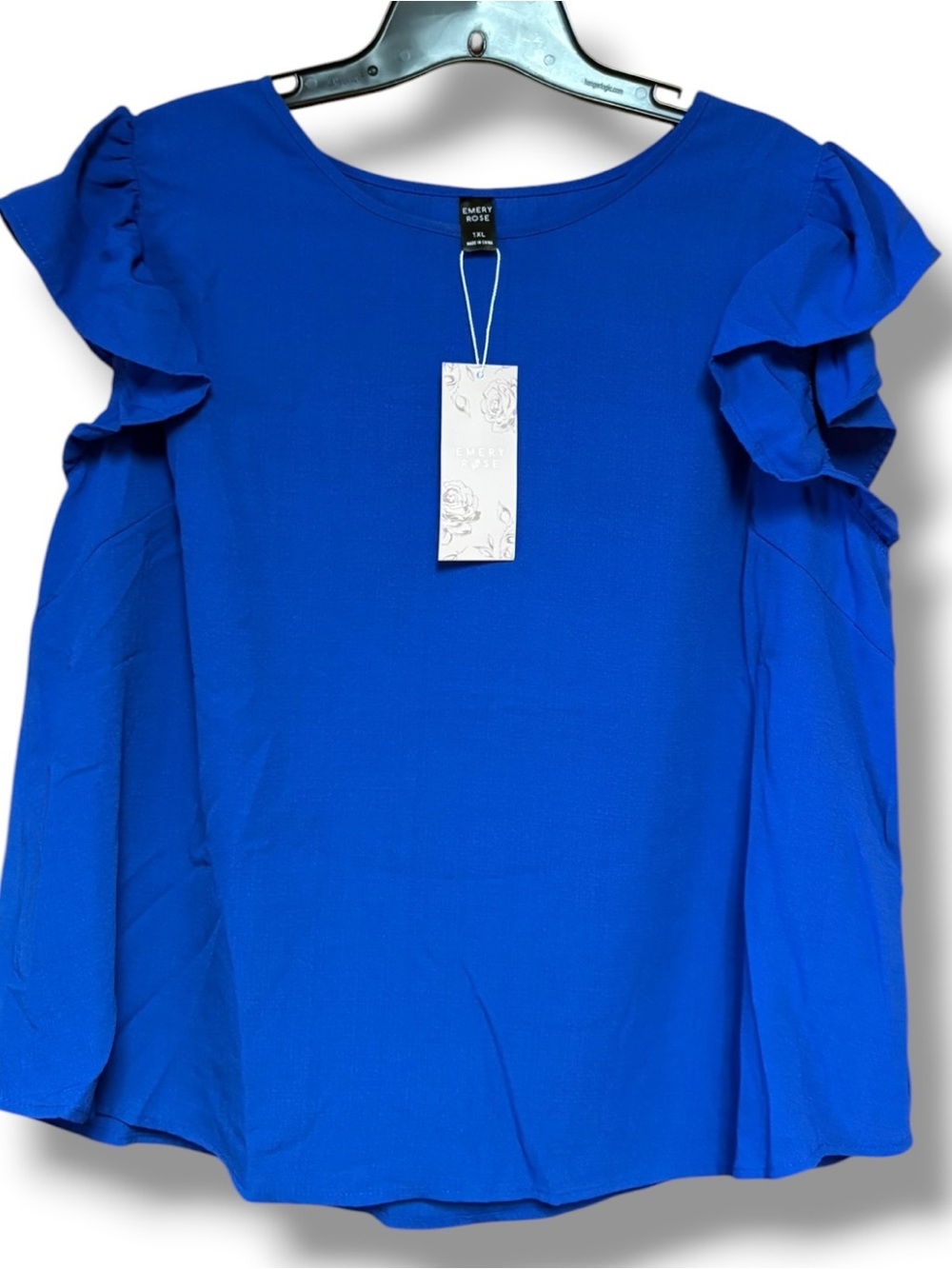 Women's Ruffle Sleeve Blouse in Cobalt Blue by Sweet Rose